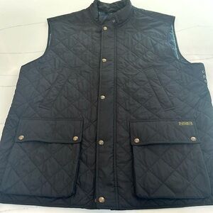 Men’s Polo Ralph Lauren black quilted vest, size XXL tall.